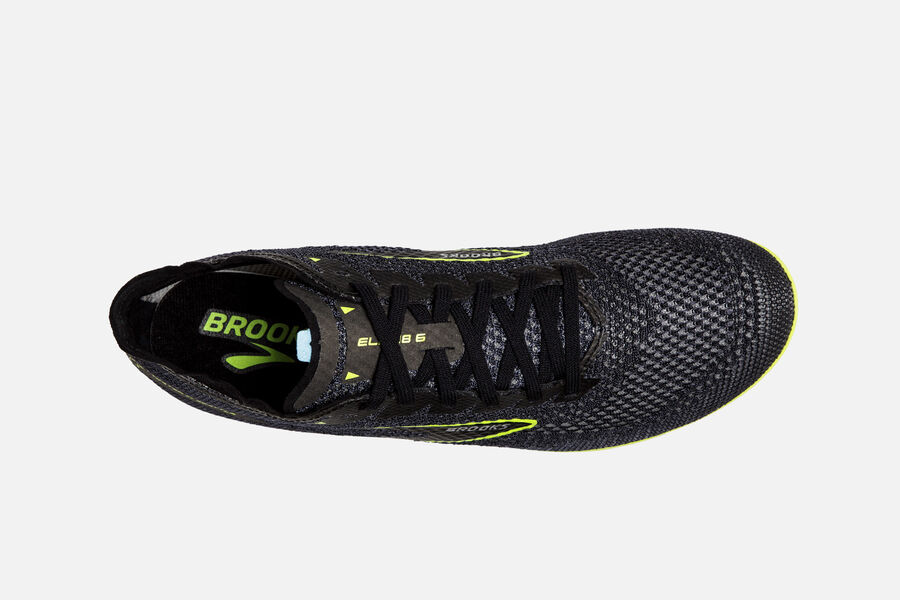 Brooks ELMN8 v8 Spikes Shoes - Mens - Black/Green - ZQ9514380